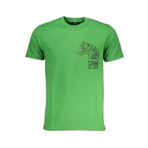 Cavalli Class Grön Bomull Logo Print T-shirt Green, Herr