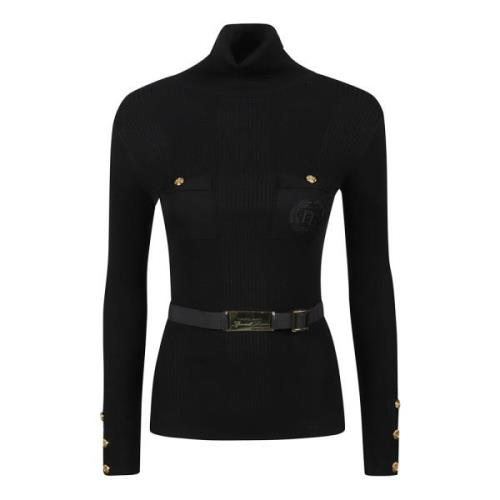 Elisabetta Franchi Mysig Stickad Tröja Black, Dam