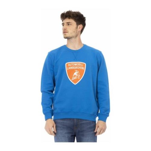 Automobili Lamborghini Frontal Logo Crewneck Sweatshirt Blue, Herr