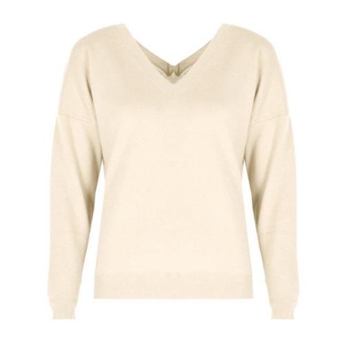 Liu Jo V-Neck Cashmere Sweater Beige, Dam