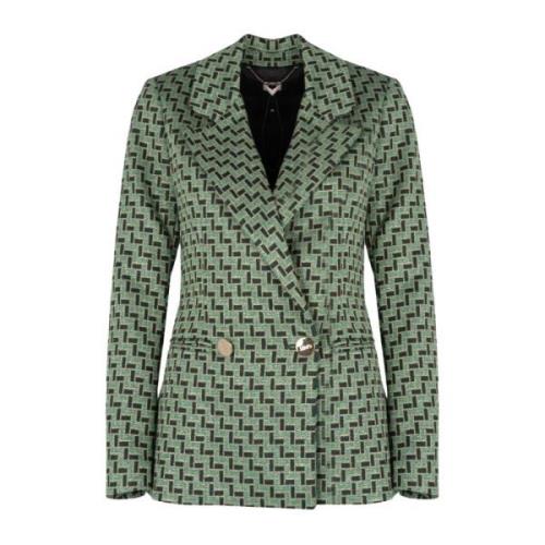 Liu Jo Elegant Dubbelknäppt Blazer Green, Dam