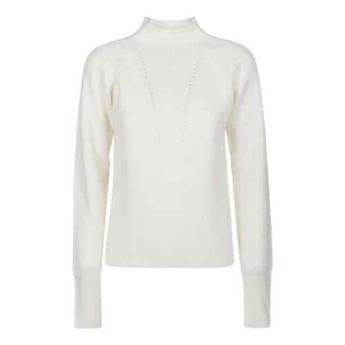 Drumohr Mysig Stickad Turtle Neck Sweater White, Dam