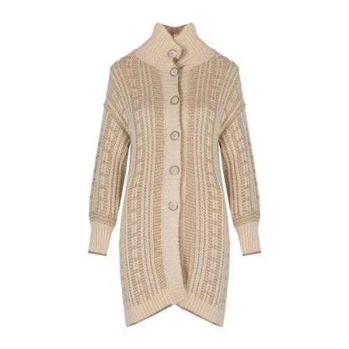 Liu Jo Elegant Cardigan med Ståkrage Beige, Dam