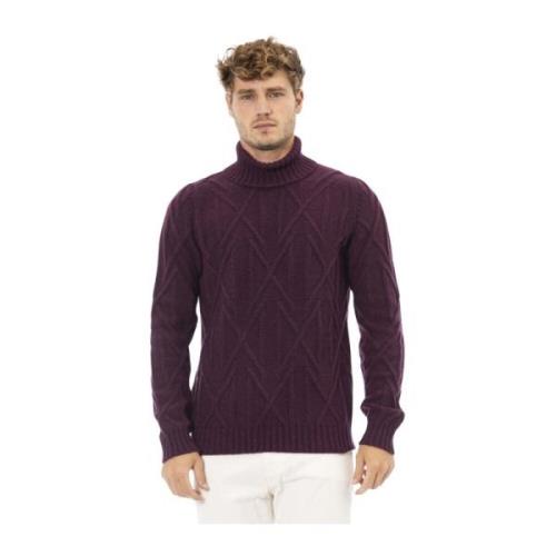 Alpha Studio Dolcevita Sweater - Långärmad - Ribbad Purple, Herr