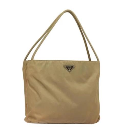 Prada Vintage Pre-owned Nylon prada-vskor Beige, Dam