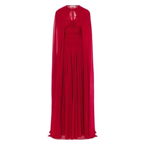 Philosophy di Lorenzo Serafini Stretch Tulle Klänning med Cape Red, Da...