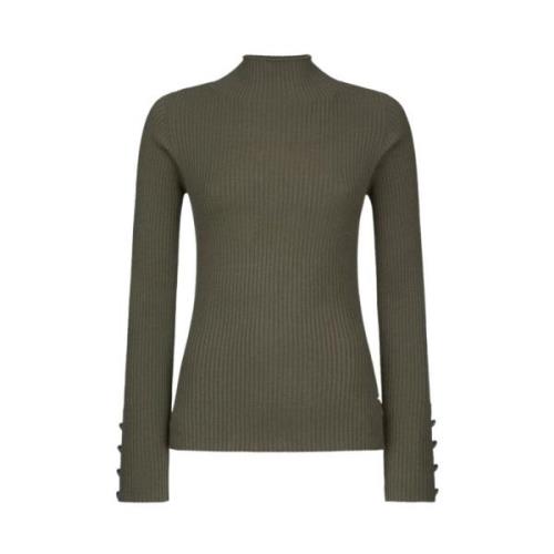 Dondup Slim Fit Rollneck Sweater Green, Dam