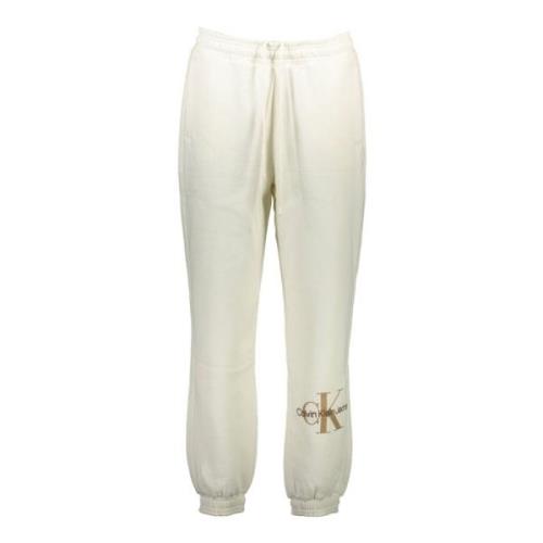 Calvin Klein Vita bomullsjeans och byxor med fleece sportbyxor White, ...