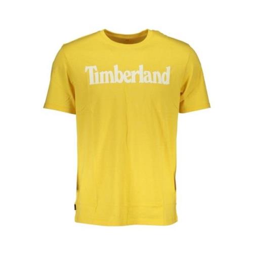 Timberland Gul Bomull T-shirt med Tryck Yellow, Herr