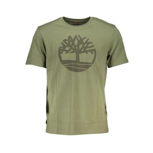 Timberland Grön Bomull Tryckt Logotyp T-shirt Green, Herr