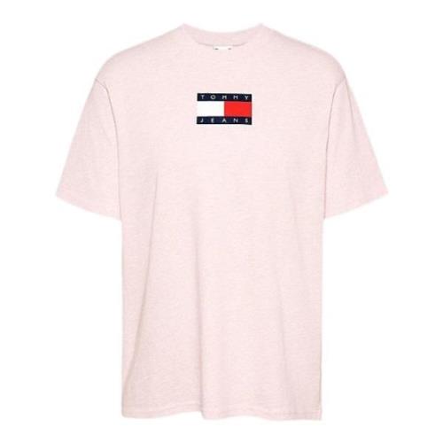 Tommy Hilfiger Rosa Streetwear T-shirt med Branding Pink, Dam