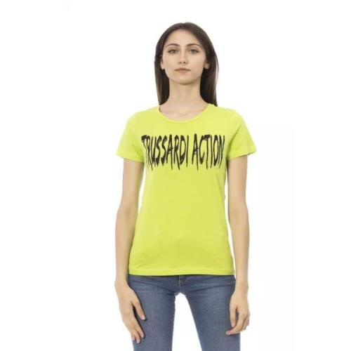 Trussardi Elegant Oliv Kortärmad Designer Tee Green, Dam