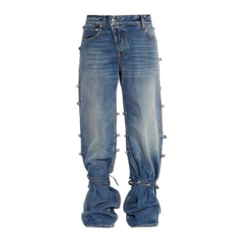 Alexander McQueen Jeans med snören Blue, Herr