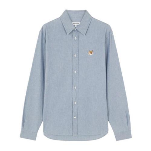 Maison Kitsuné Blå Skjorta med Spetskrage Blue, Herr