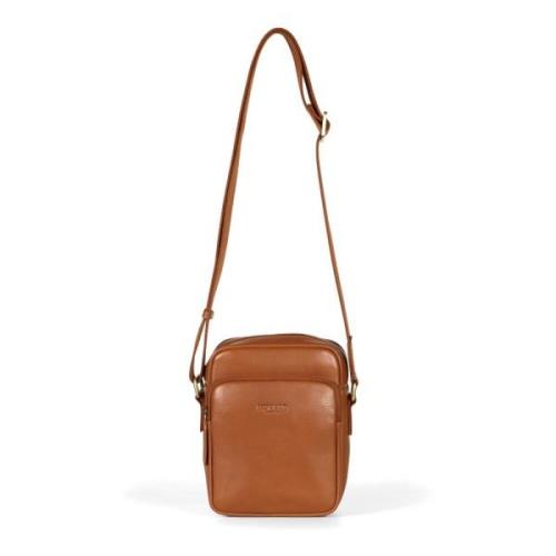 Howard London Tan Läder Crossbody Väska Brown, Herr