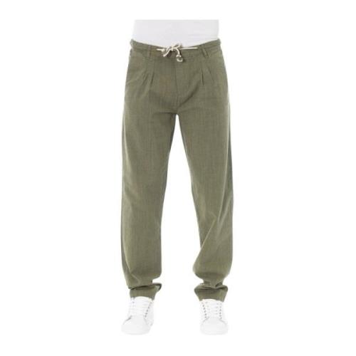 Baldinini Chino Byxor med Knapp och Dragkedja Green, Herr