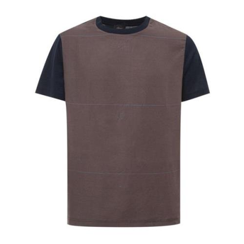 Brioni Lyxig Blå Bomull T-shirt Klassisk Design Multicolor, Herr