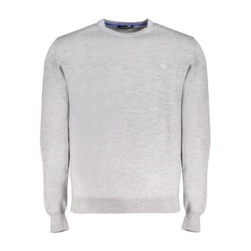 Harmont & Blaine Grå Ull Crew Neck Sweater Broderad Gray, Herr