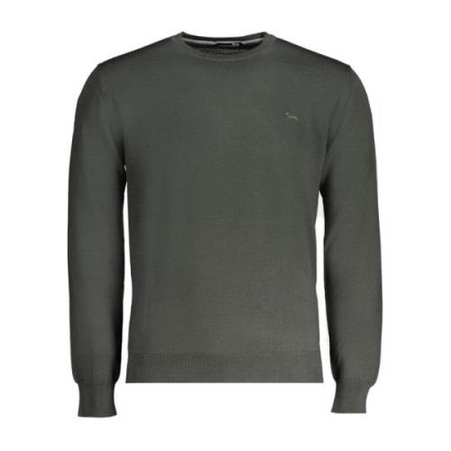 Harmont & Blaine Grön Ull Crewneck Sweater Broderad Green, Herr