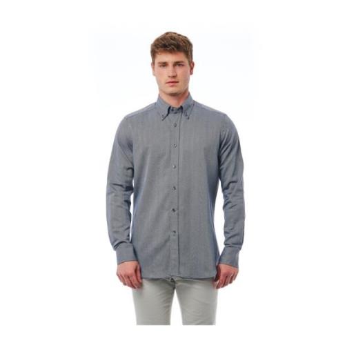 Bagutta Vanlig Button Down Skjorta Blue, Herr