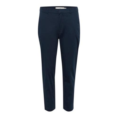 InWear Marinblå Cropped Byxor Blue, Dam