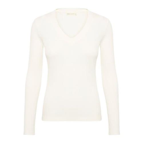 InWear V-ringad Långärmad Topp Whisper White White, Dam