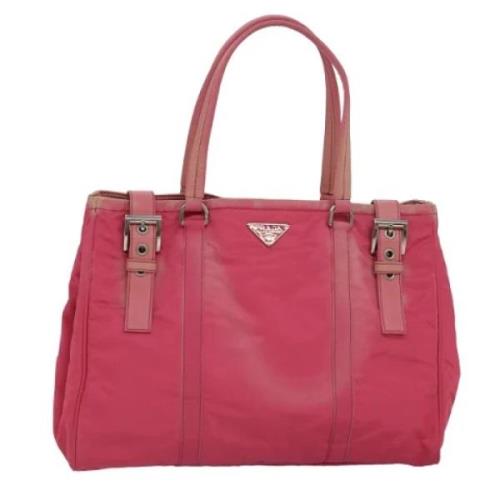 Prada Vintage Pre-owned Nylon totevskor Pink, Dam