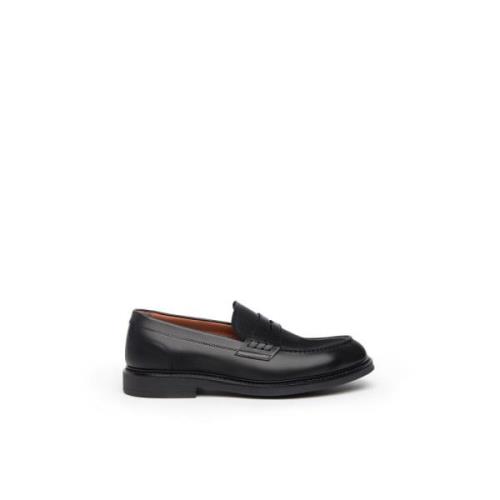 Nerogiardini Svarta läderloafers för män med rem Black, Herr