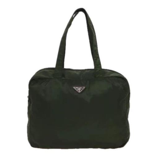 Prada Vintage Pre-owned Tyg totevskor Green, Dam