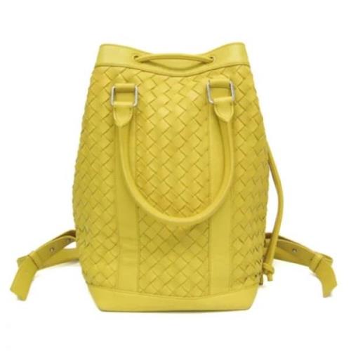 Bottega Veneta Vintage Pre-owned Laeder ryggsckar Yellow, Dam