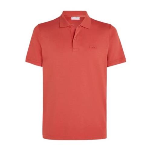 Calvin Klein Slät Bomull Slim Polo Red, Herr