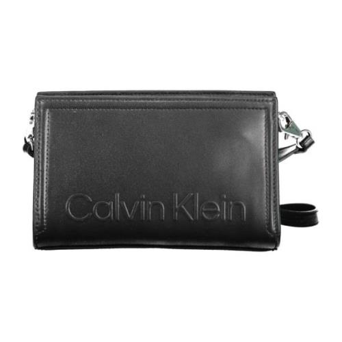 Calvin Klein Svart polyester handväska med avtagbar axelrem Black, Dam