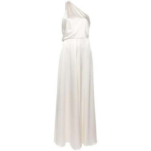 Max Mara Vit Enaxlad Sidensklänning White, Dam