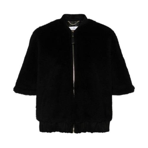 Max Mara Svart Teddy Bomberjacka Black, Dam