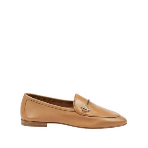 Testoni Napa Loafer med Personligt Metallornament Beige, Dam