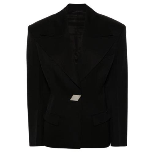 The Attico Svart Klassisk Blazer Jacka Black, Dam