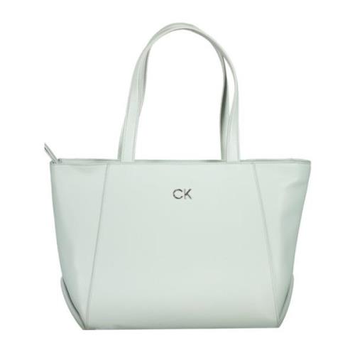 Calvin Klein Blå Axelväska med Dragkedja Blue, Dam