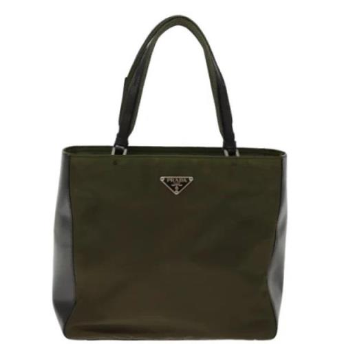 Prada Vintage Pre-owned Tyg prada-vskor Green, Dam