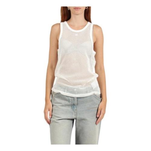 Courrèges Mesh Tank Top White, Dam