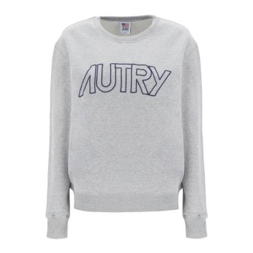 Autry Sweatshirt med logobroderi Gray, Dam