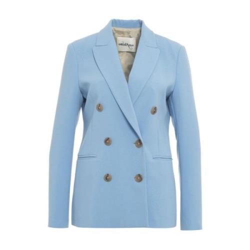 Ottod'Ame Blå Dubbelknäppt Blazer Aw24 Blue, Dam