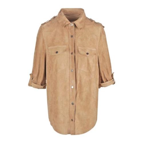 Salvatore Santoro Mocka Skinnjacka Beige, Dam