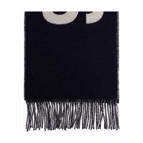 Jacquemus Fringe Logo Halsduk Blue, Dam