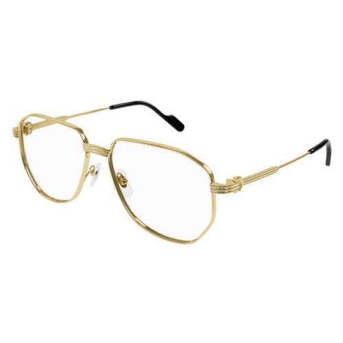 Cartier Guld Optiska Glasögon Ct0484O Stil Yellow, Unisex