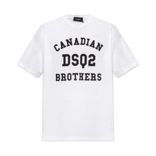 Dsquared2 Casual Bomull T-shirt för Män White, Herr