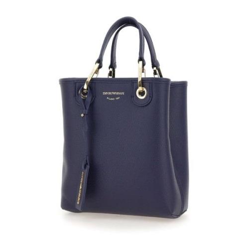 Emporio Armani Veganläder Bucket Handväska Set Blue, Dam