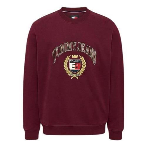 Tommy Hilfiger Bordeaux Bomullströja Ikonisk Emblem Red, Herr