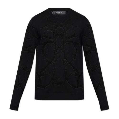 Versace Crew Neck Sweater Black, Herr