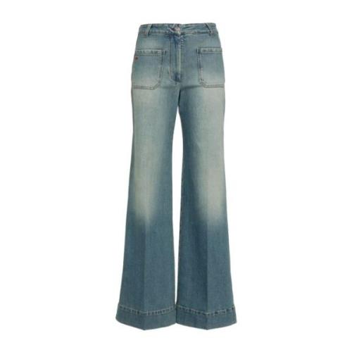 Victoria Beckham Blå Jeans Dammode Aw24 Blue, Dam