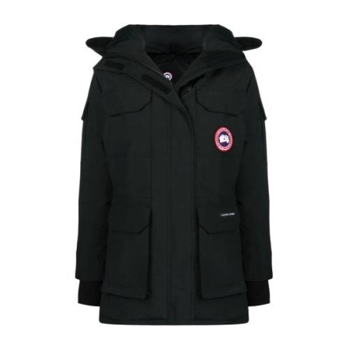 Canada Goose Svart dunfylld huva med justerbar midja och flera fickor ...